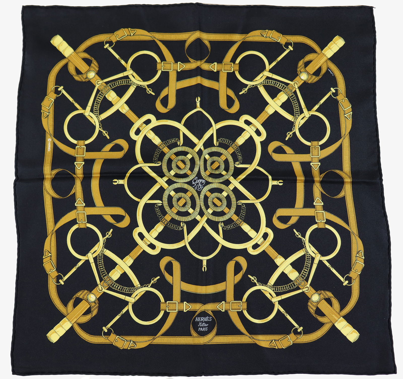 VINTAGE HERMES SILK SCARF - CARRE EPERON D'OR (1 of 2)