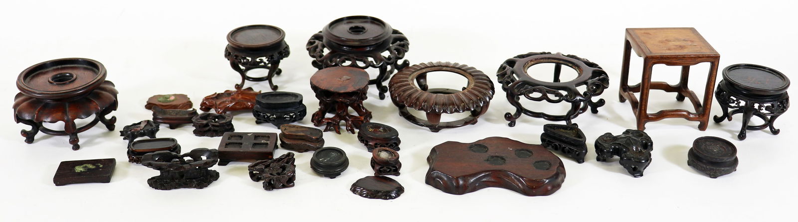 CHINESE MINIATURE WOOD STAND COLLECTION (1 of 3)