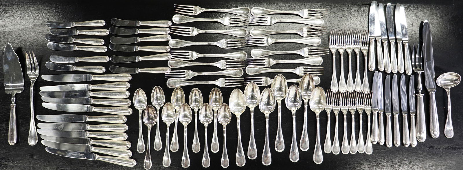 CHRISTOFLE SILVERPLATE PERLES FLATWARE (1 of 6)