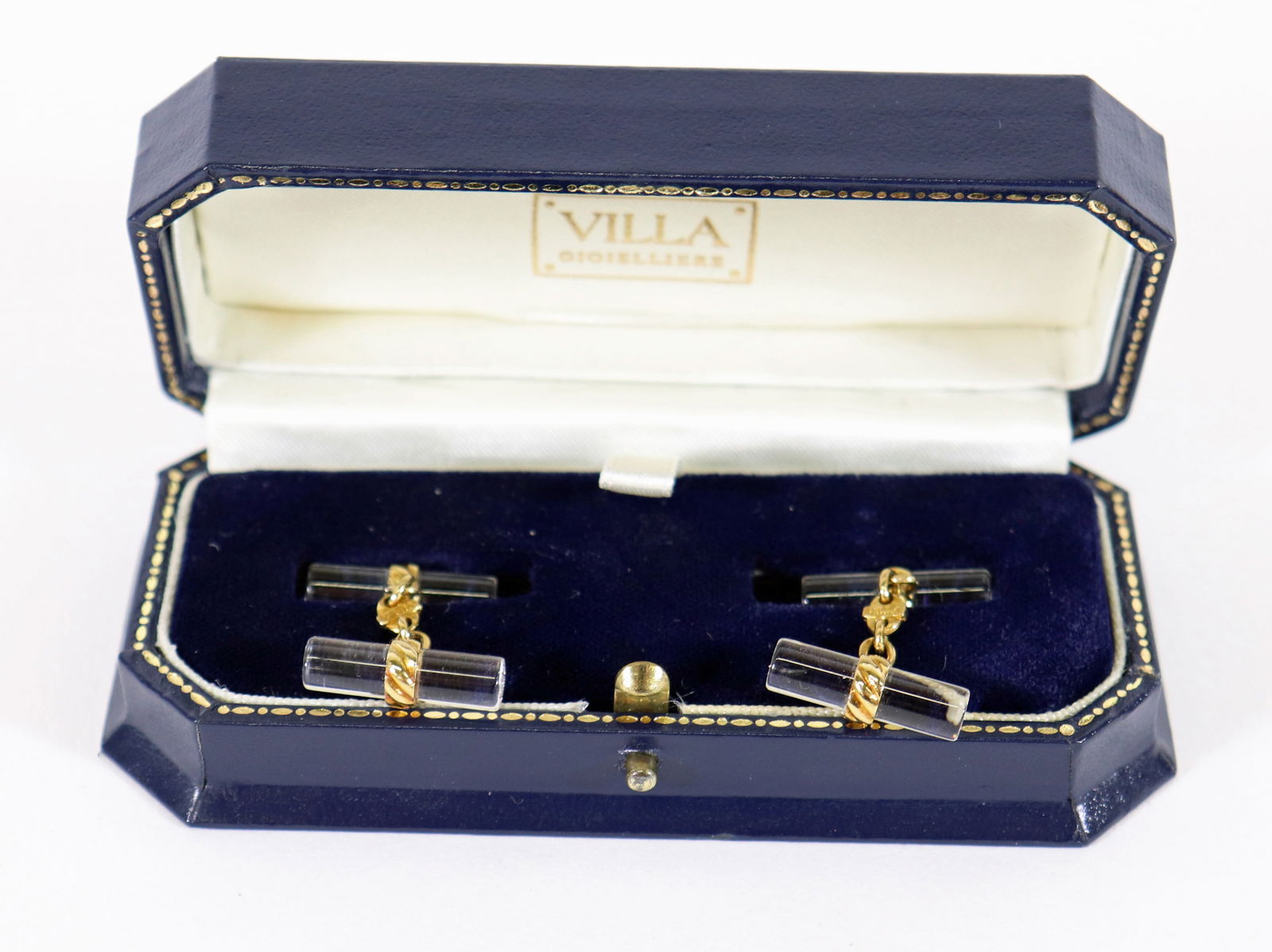 18K VILLA MILANO QUARTZ CUFFLINKS (1 of 2)