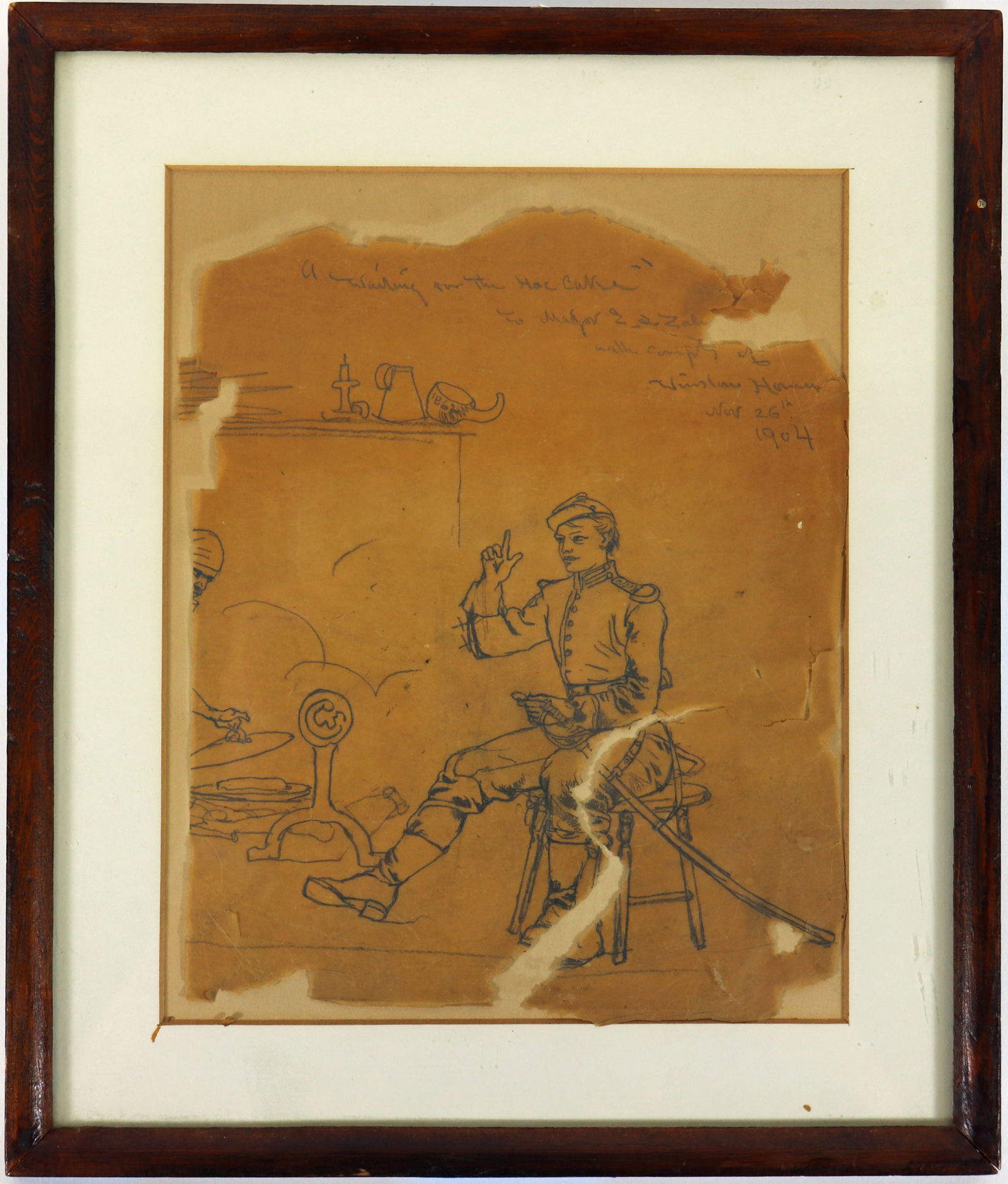 WINSLOW HOMER PENCIL DRAWING TO ZALINSKI 1904 (1 of 4)