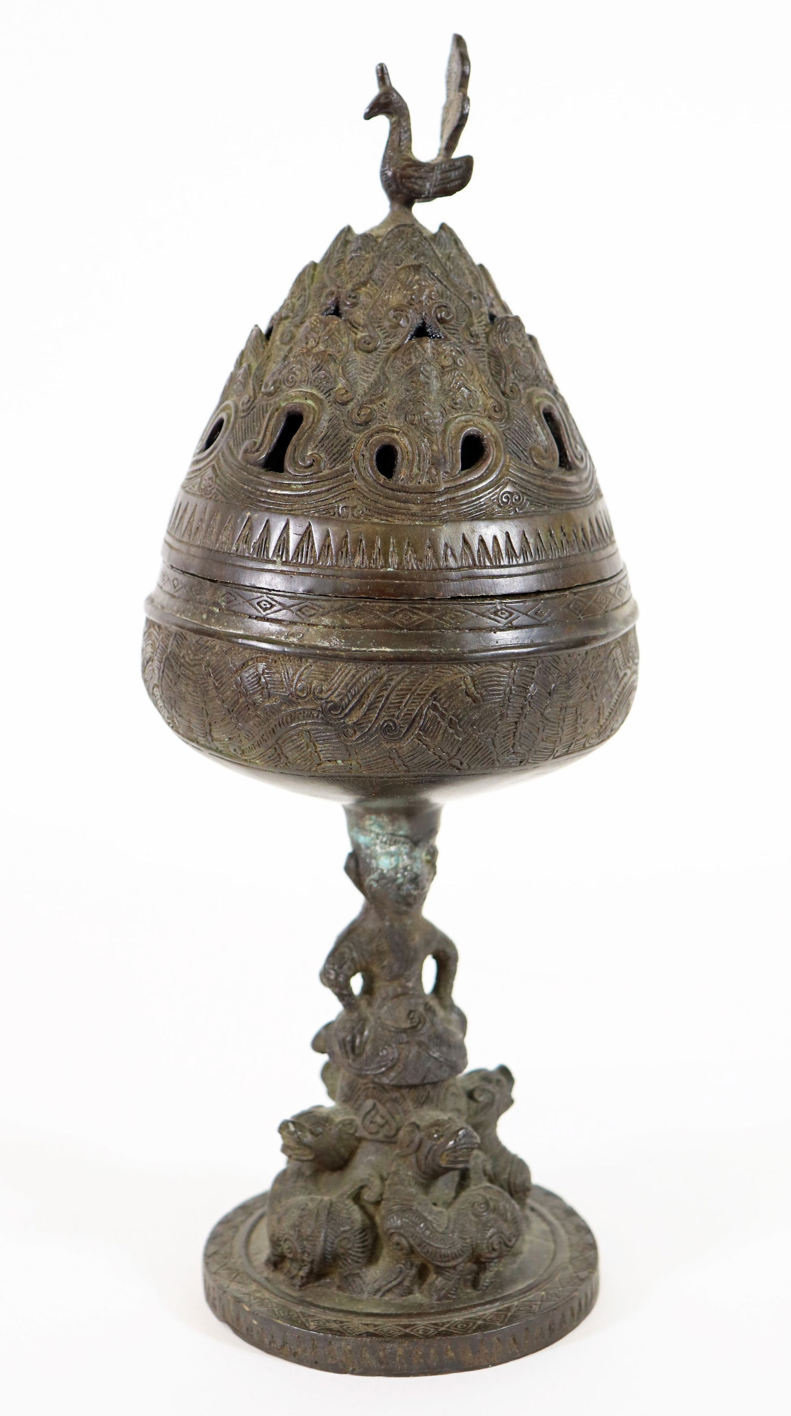 BRONZE METAL INCENSE BURNER (1 of 3)