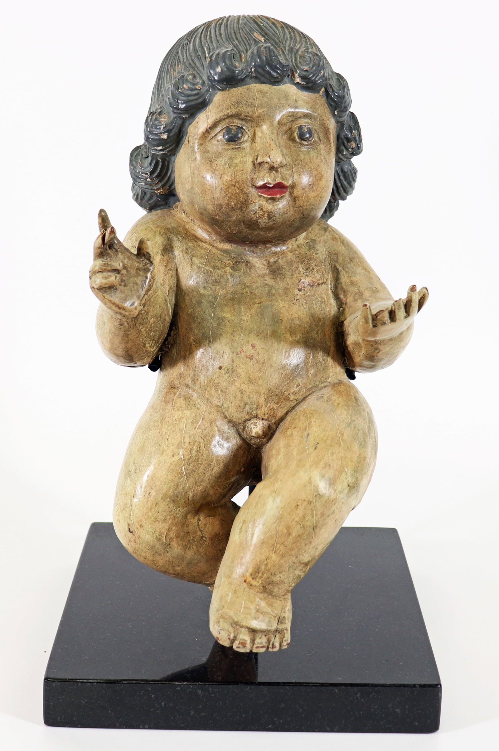 ANTIQUE CARVED SANTO CHRIST CHILD SCUPTURE (1 of 6)