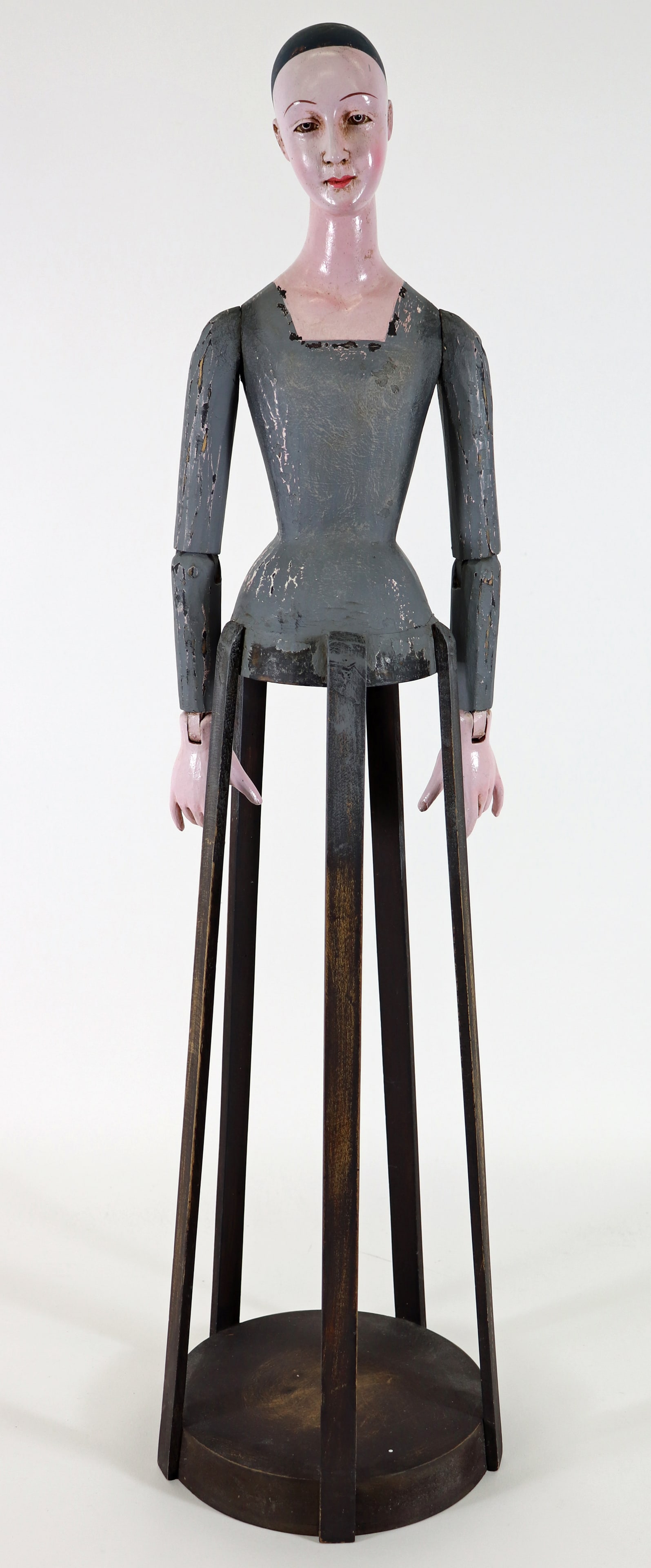 CARVED SANTOS STYLE WOOD MANNEQUIN CAGE DOLL (1 of 3)