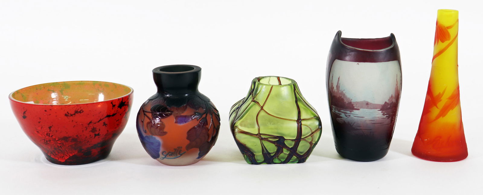 (5) GLASS VASES, GALLE, DAUM NANCY, AND MORE (1 of 6)