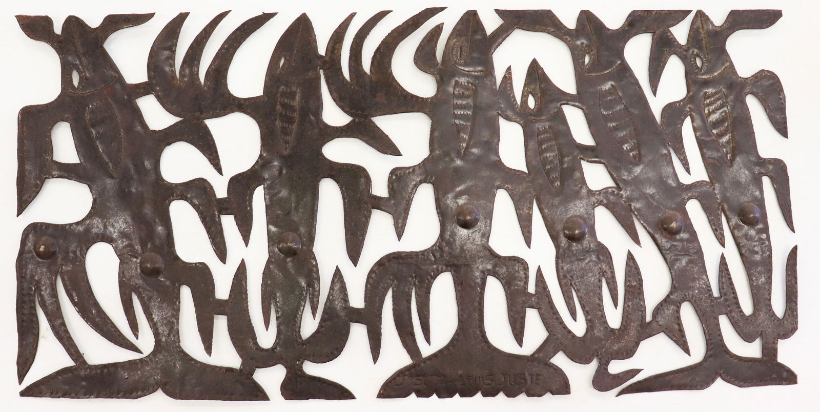 JOSEPH LOUIS JUSTE RECYCLED METAL DRUM SCULPTURE (1 of 2)