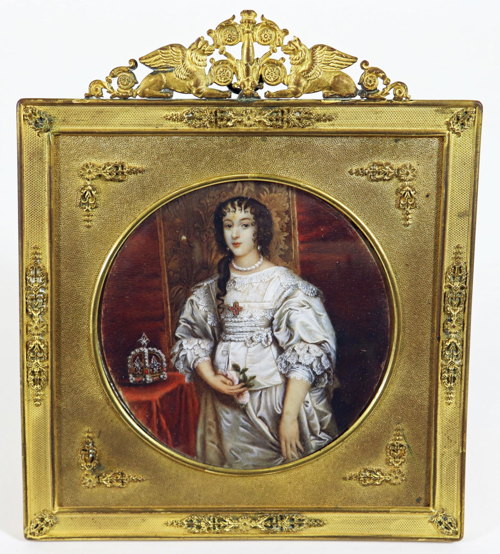 QUEEN HENRIETTA MARIA ANTIQUE PORTRAIT PAINTING (1 of 4)
