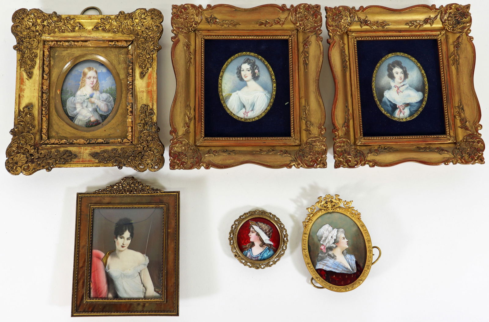 (6) MINIATURE ENAMEL & PAINTED PORTRAITS (1 of 5)