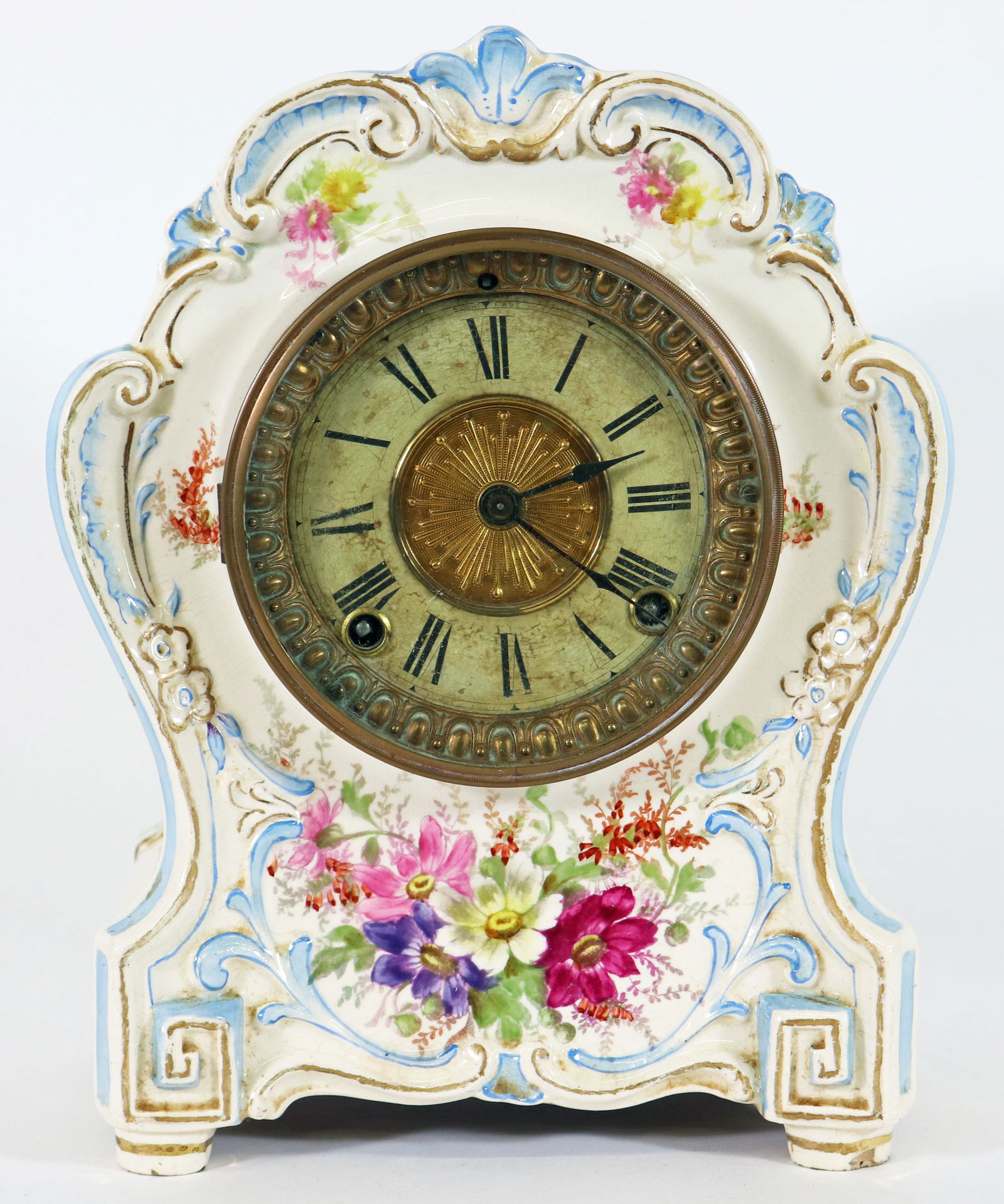ROYAL BONN ANSONIA "LA HAY" PORCELAIN CLOCK (1 of 3)