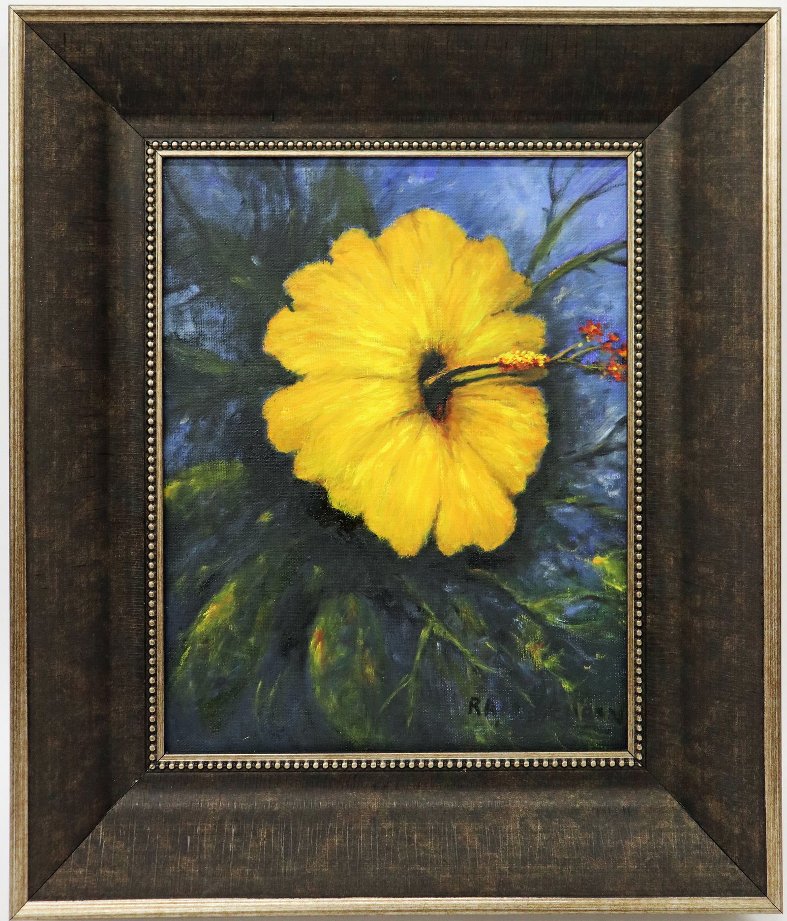ROY MCLENDON YELLOW HIBISCUS HIGHWAYMEN PAINTING (1 of 4)