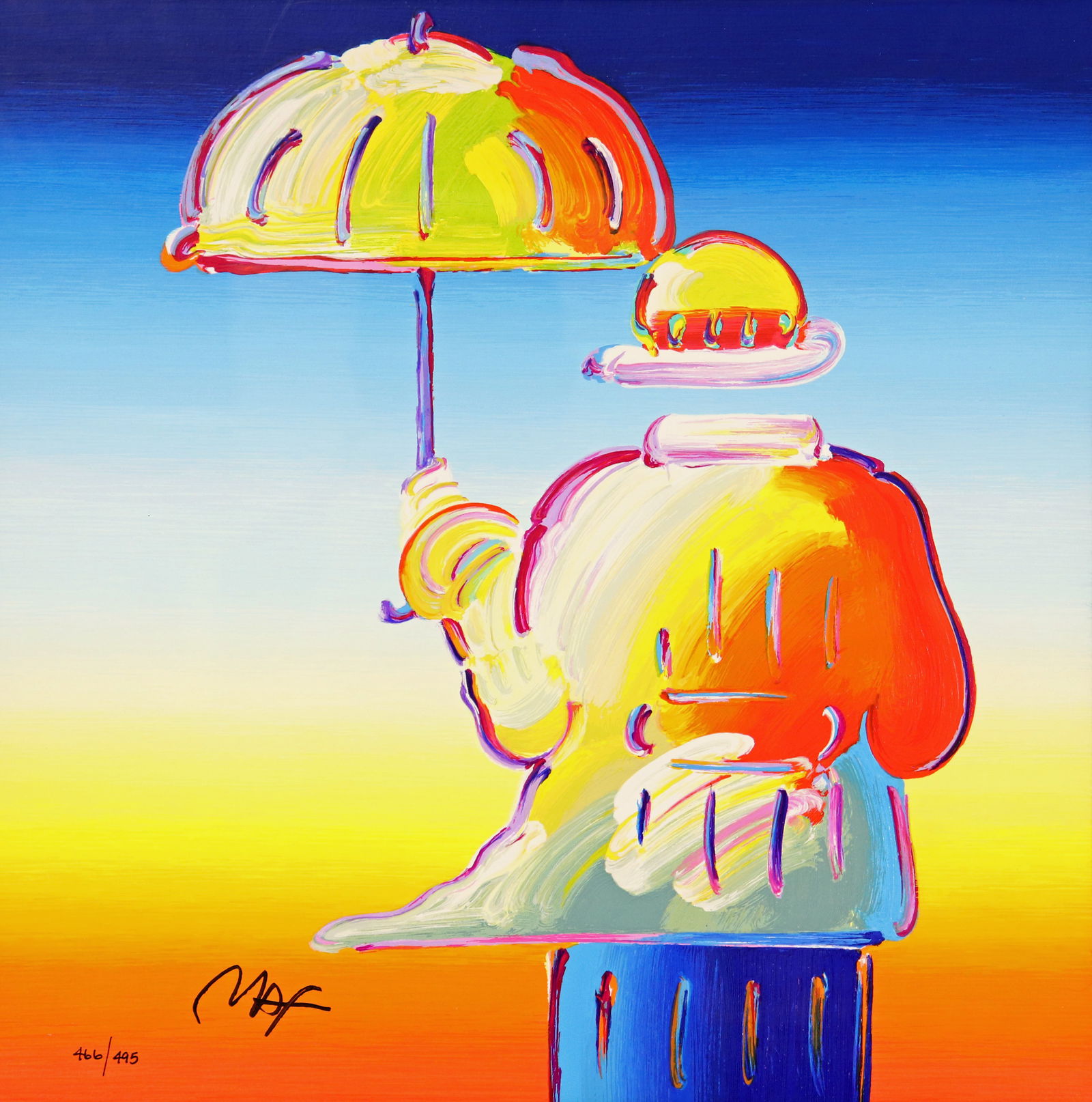 PETER MAX UMBRELLA MAN FRAMED SERIGRAPH (1 of 3)