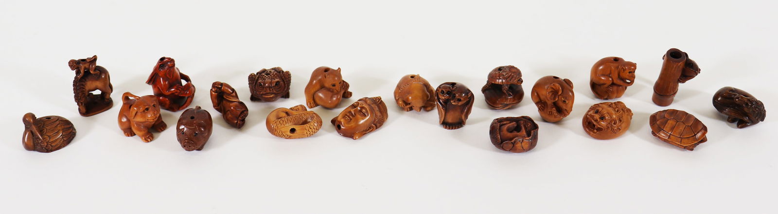 (20) JAPANESE WOOD NETSUKE COLLECTION (1 of 6)