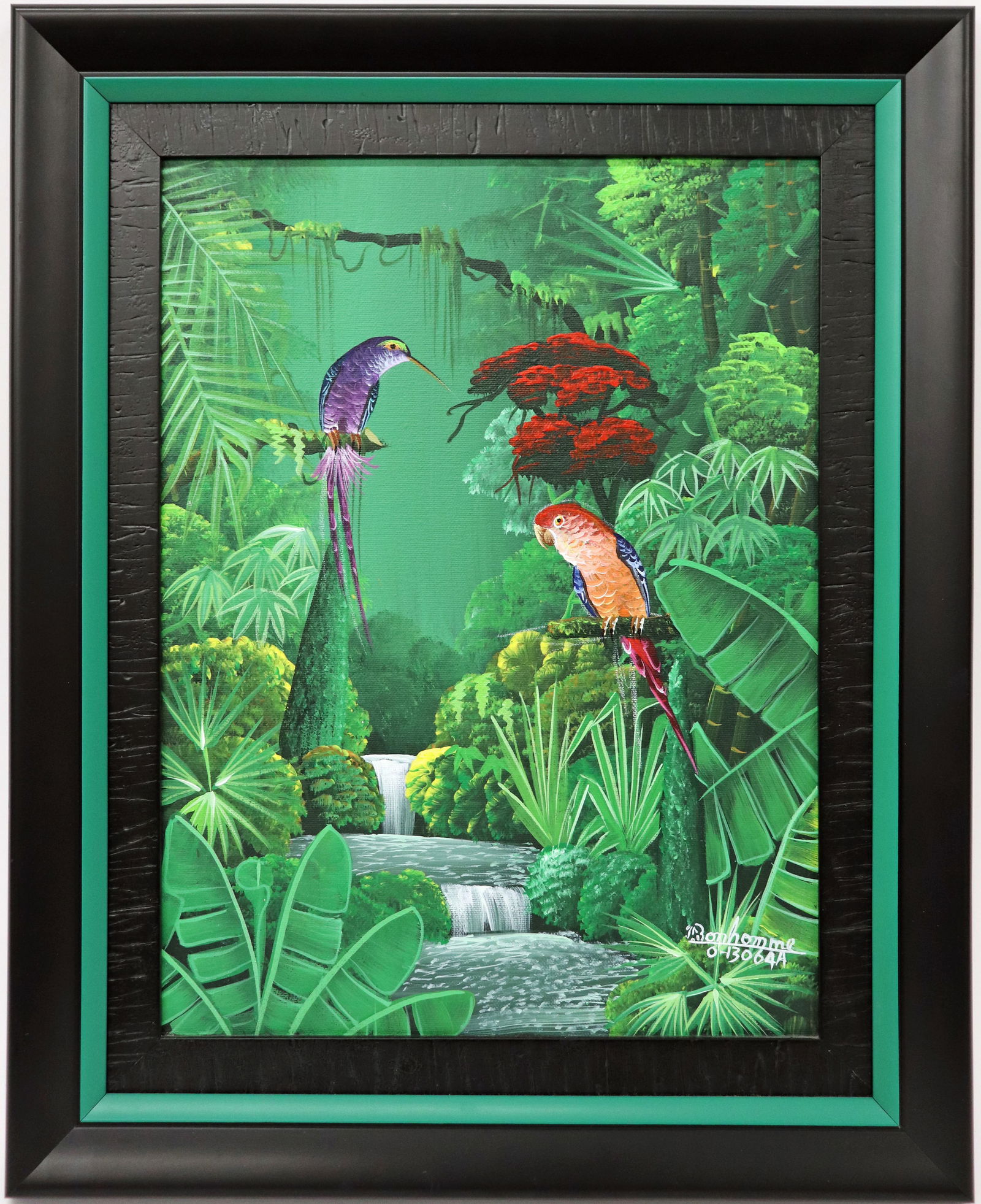 ALBERT BONHOMME HAITIAN JUNGLE BIRDS PAINTING (1 of 5)