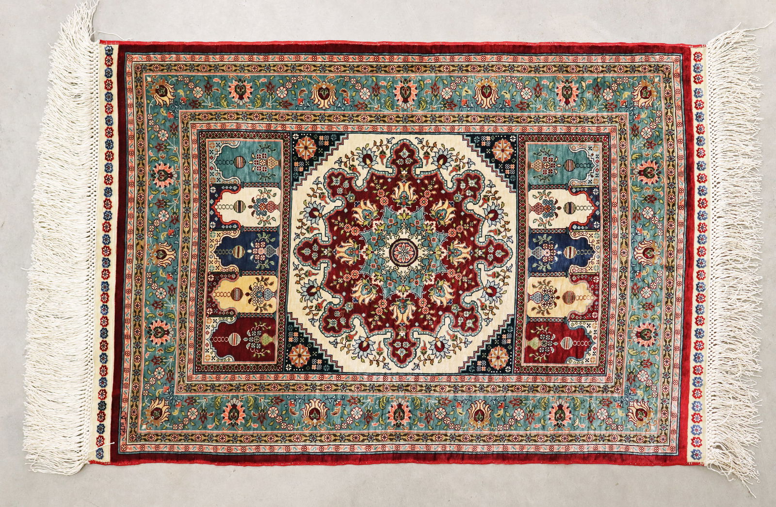 FINE PERSIAN SILK PRAYER RUG (1 of 4)