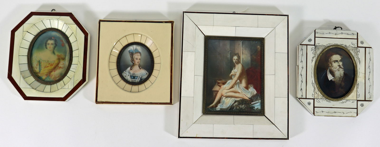 (4) ANTIQUE FRENCH / ITALIAN MINIATURE PORTRAITS (1 of 4)