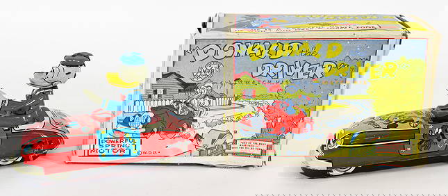 1950's MARX DISNEY TIN LITHO DONALD THE DRIVER (1 of 3)