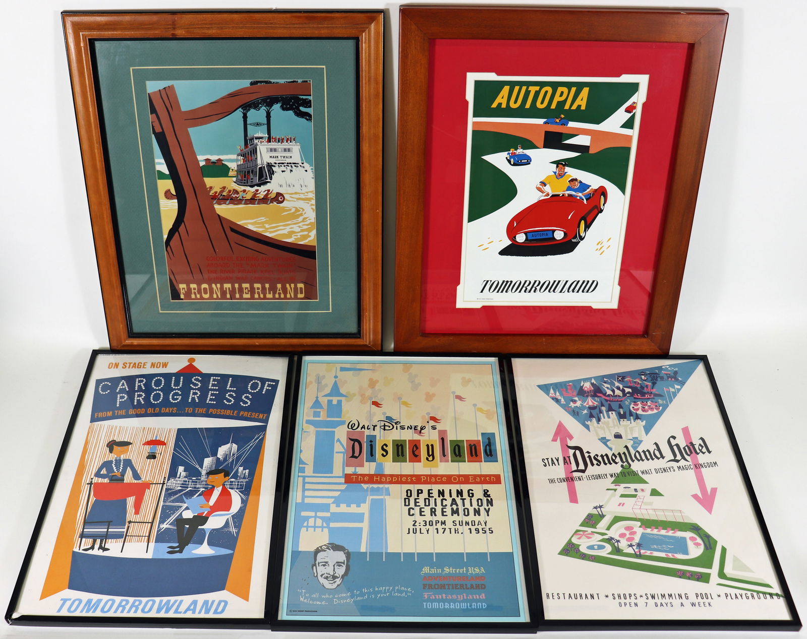(5) FRAMED DISNEYLAND ATTRACTION POSTERS (1 of 3)