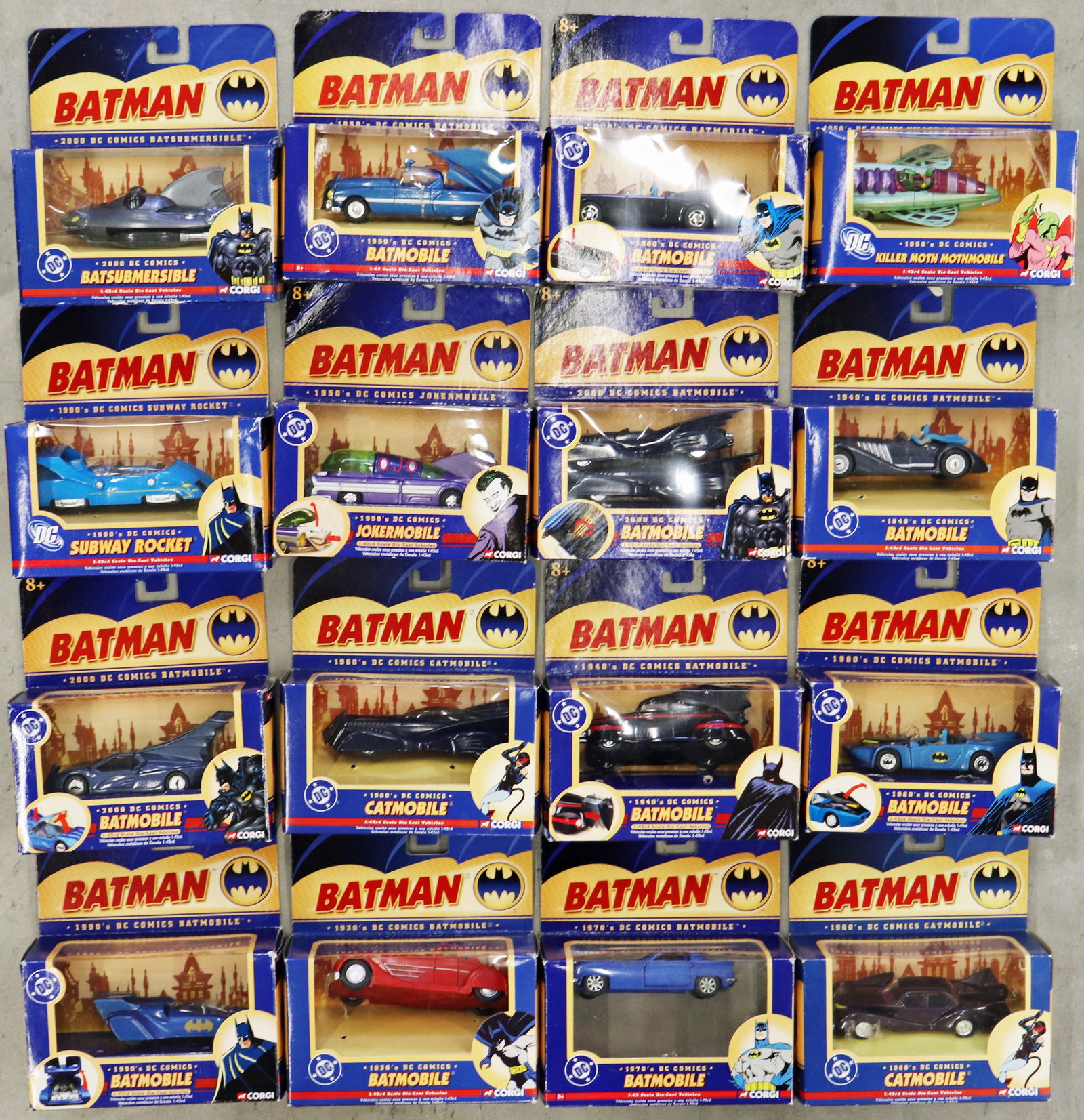 (16) CORGI BATMAN COLLECTIBLE DIE CAST VEHICLES (1 of 4)