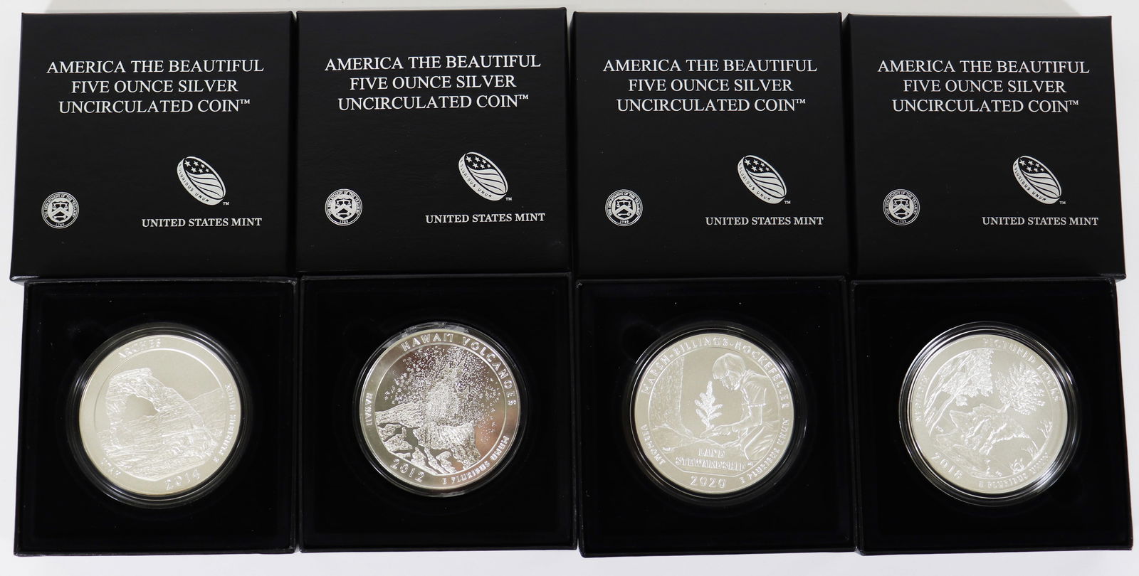 (4) AMERICA THE BEAUTIFUL 5 OZ 999 SILVER COINS (1 of 3)