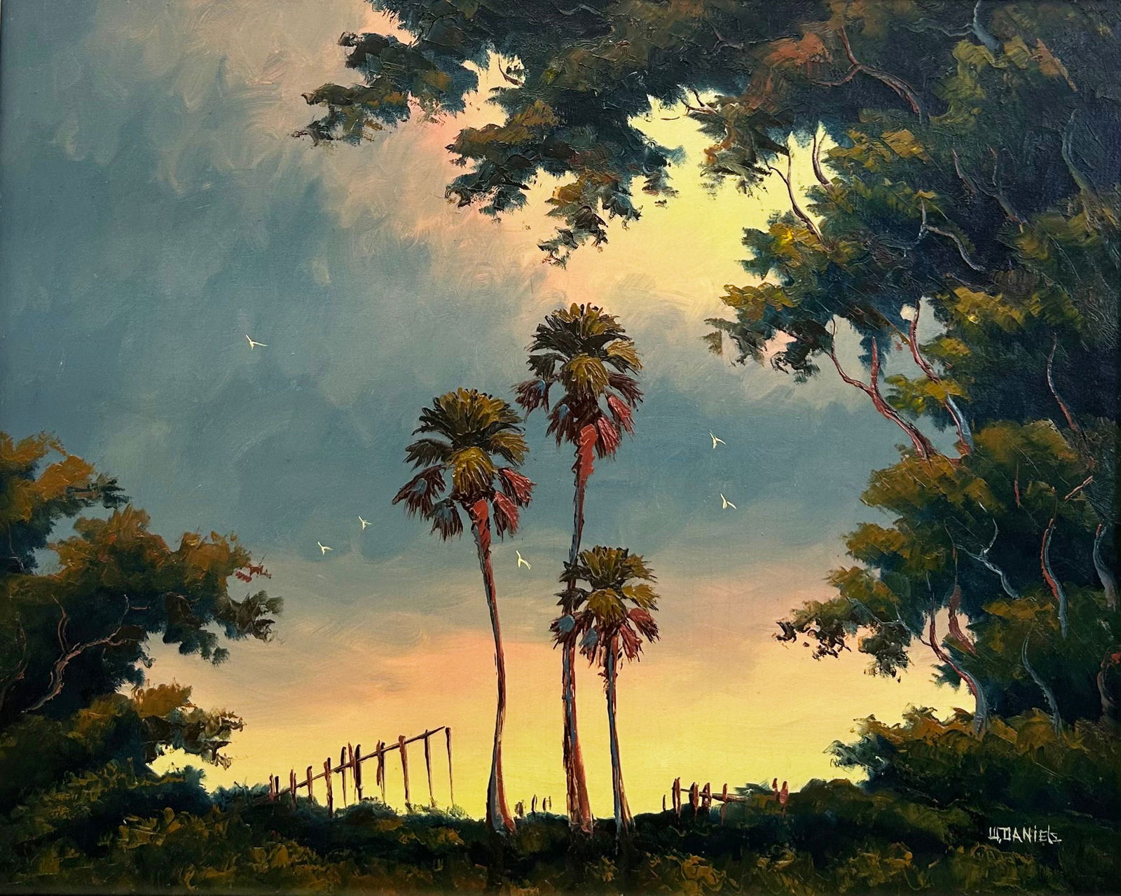 WILLIE DANIELS RIVER PALMS AT SUNSET HIGHWAYMEN PAINTING (1 of 6)