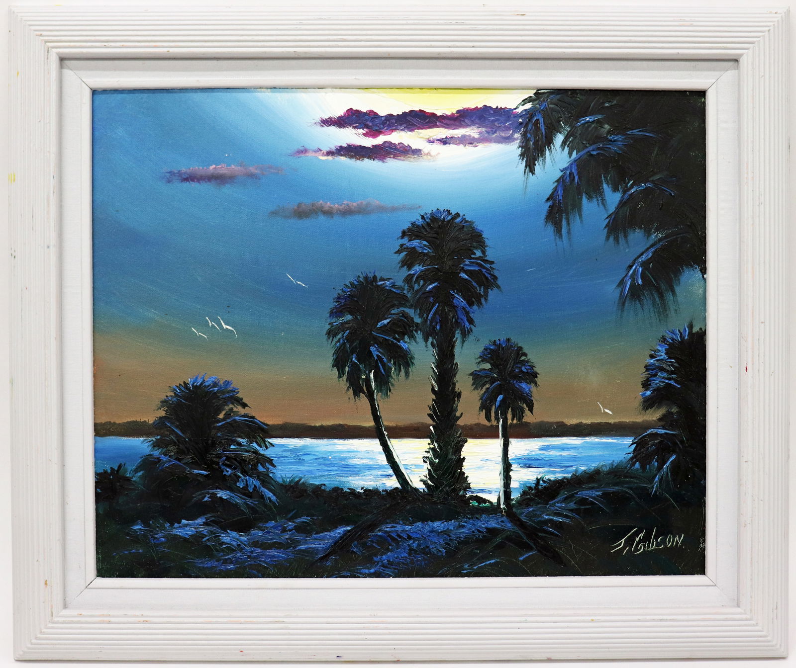 JAMES GIBSON NIGHT RIVER PALMS HIGHWAYMEN PAINTING (1 of 6)