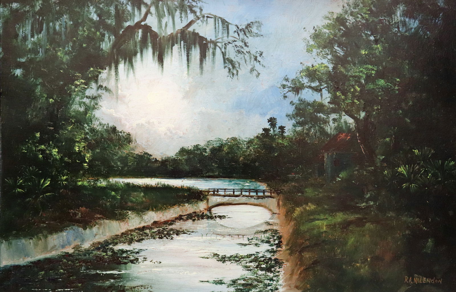 ROY MCLENDON MOONLIT CABIN HIGHWAYMEN PAINTING (1 of 6)