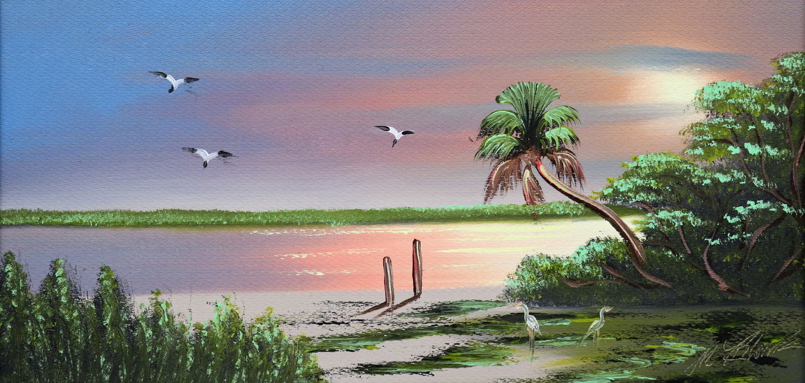 AL BLACK FLORIDA HIGHWAYMEN PALM TREE PAINTING (1 of 5)