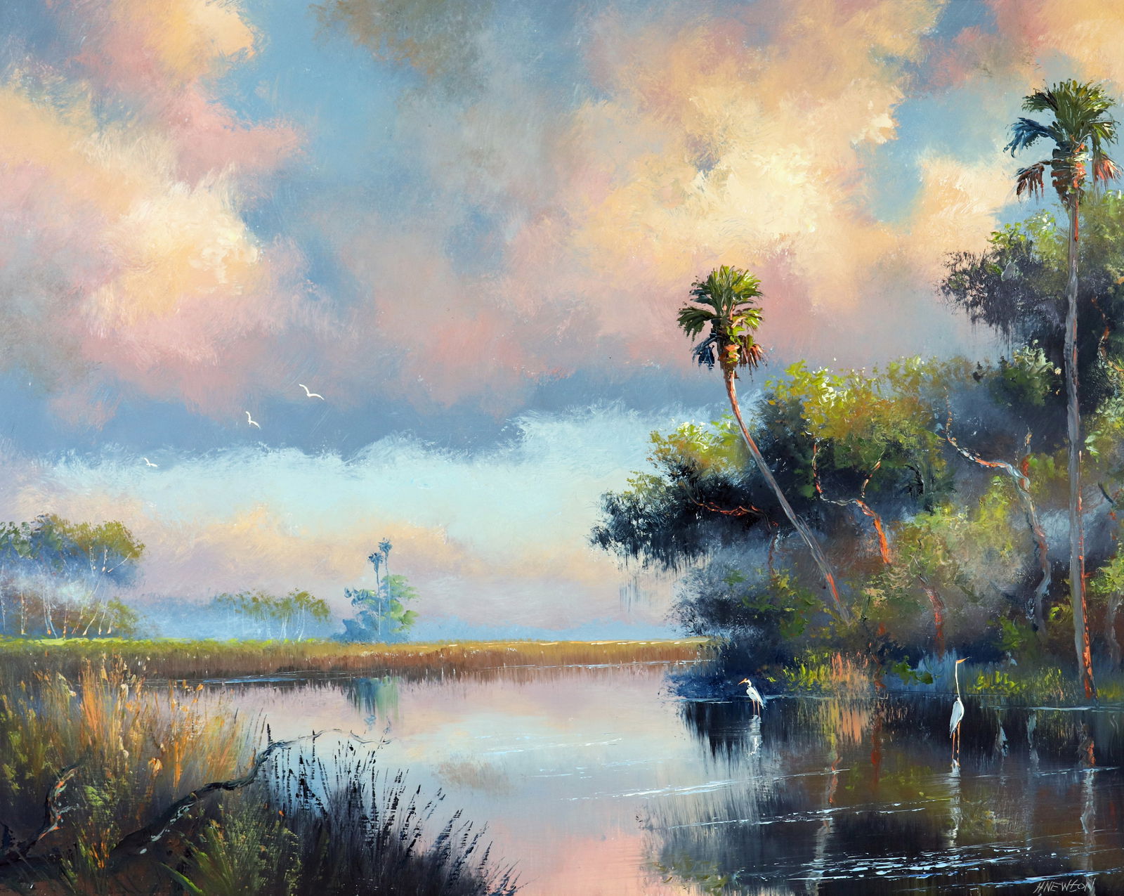 HAROLD NEWTON MISTY RIVER HIGHWAYMEN PAINTING (1 of 6)