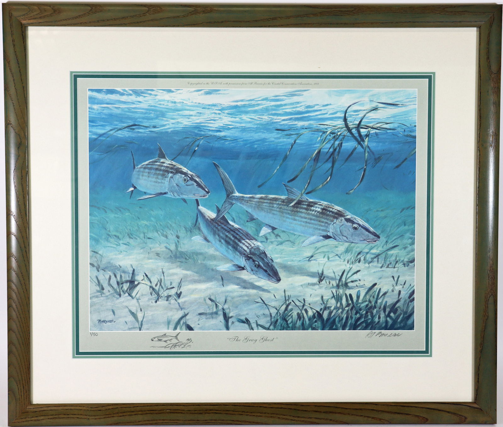 AL BARNES "THE GRAY GHOST" LITHOGRAPH & REMARQUE (1 of 3)