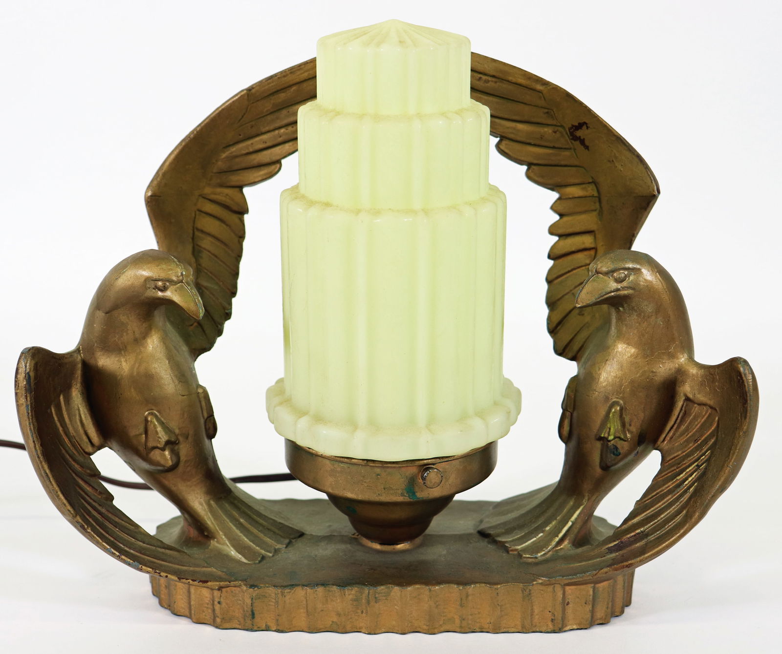 ART DECO URANIUM GLASS LAMP (1 of 3)