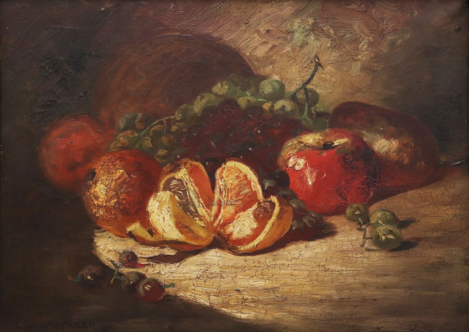 GEORGE WHITAKER STILL LIFE FRUIT OIL ON CANVAS (1 of 5)