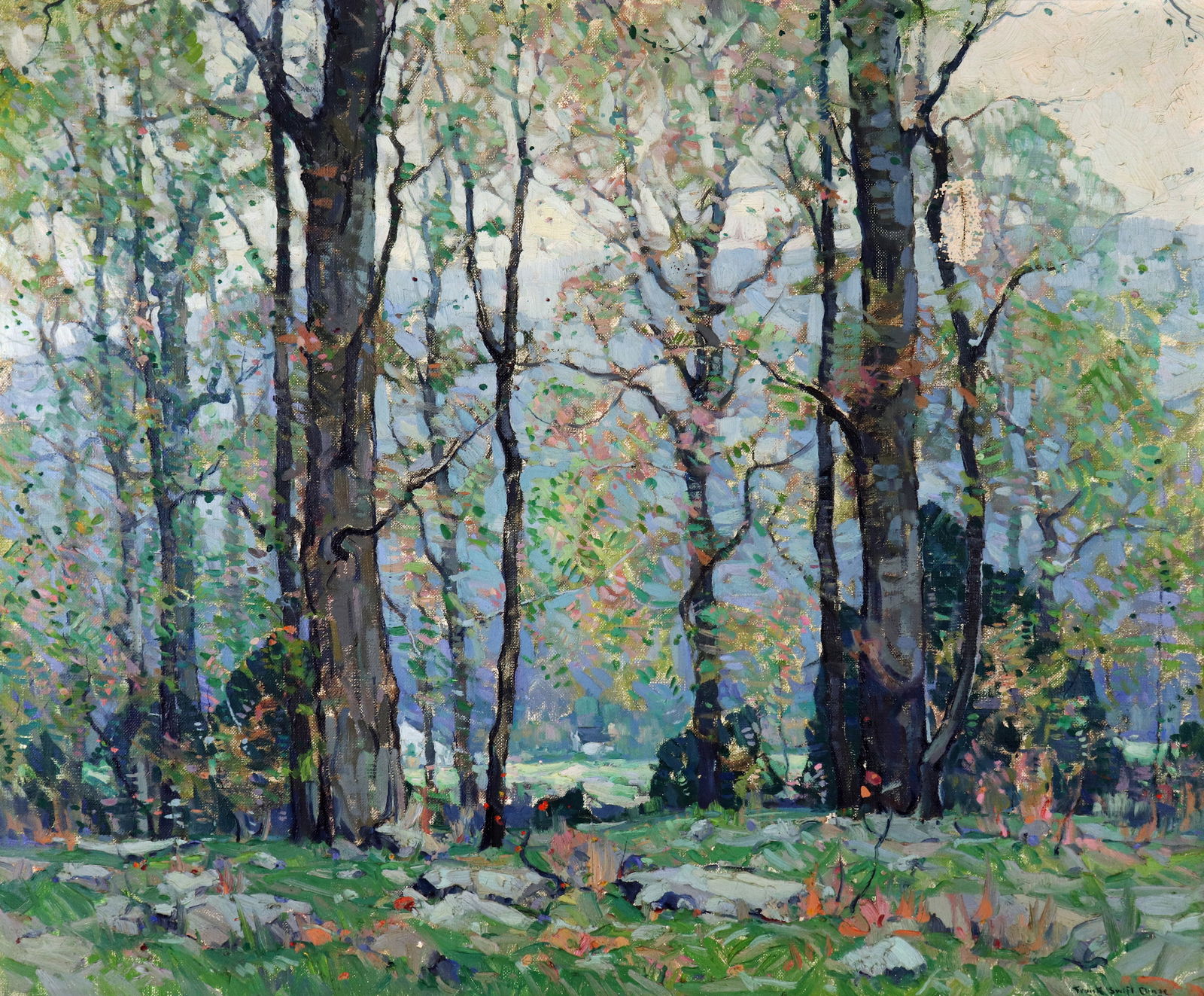 FRANK SWIFT CHASE OIL ON CANVAS FOREST LANDSCAPE (1 of 7)