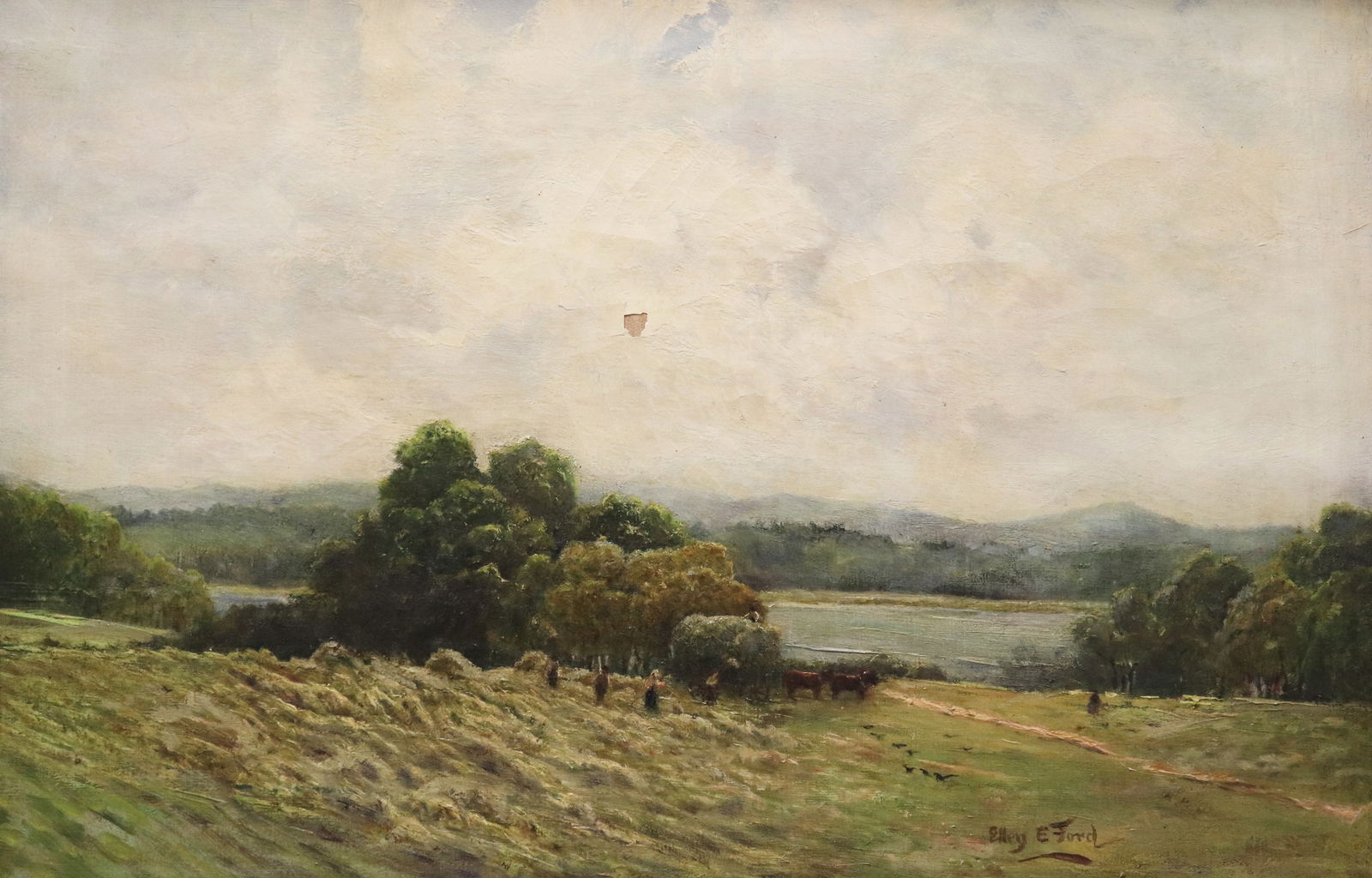ELLEY E FORD "HAYMAKING TIME" LANDSCAPE PAINTING (1 of 6)