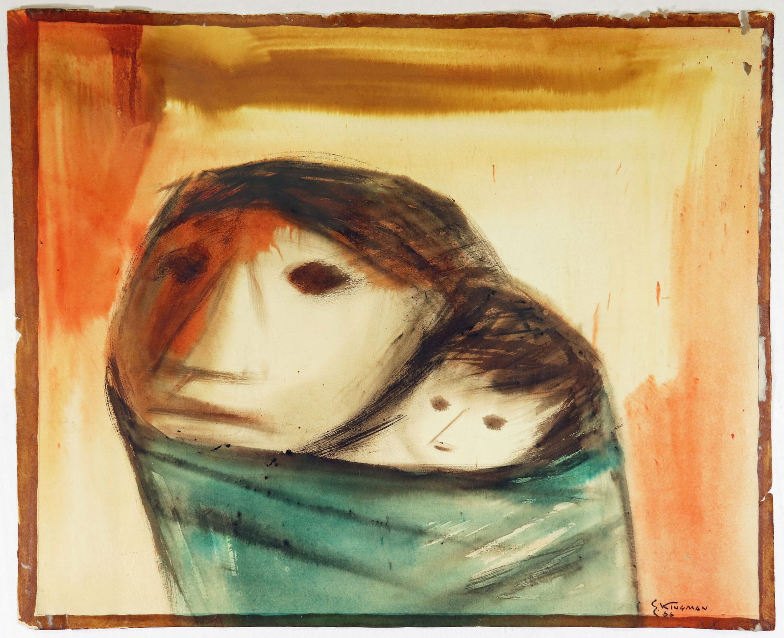 EDUARDO KINGMAN 1966 WATERCOLOR PAINTING (1 of 5)