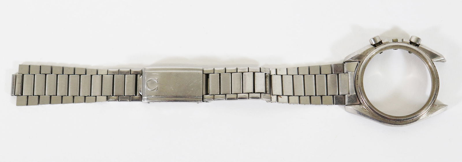 VINTAGE 1960'S OMEGA SPEEDMASTER BRACELET & CASE: Vintage circa 1960's Omega Speedmaster stainless bracelet & case 1039.