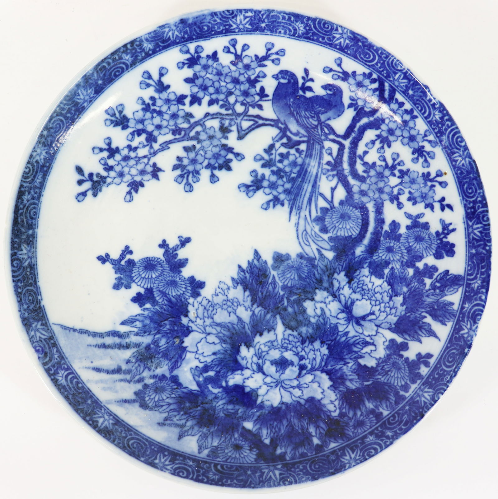 JAPANESE ARITA WARE BLUE & WHITE CHARGER (1 of 2)