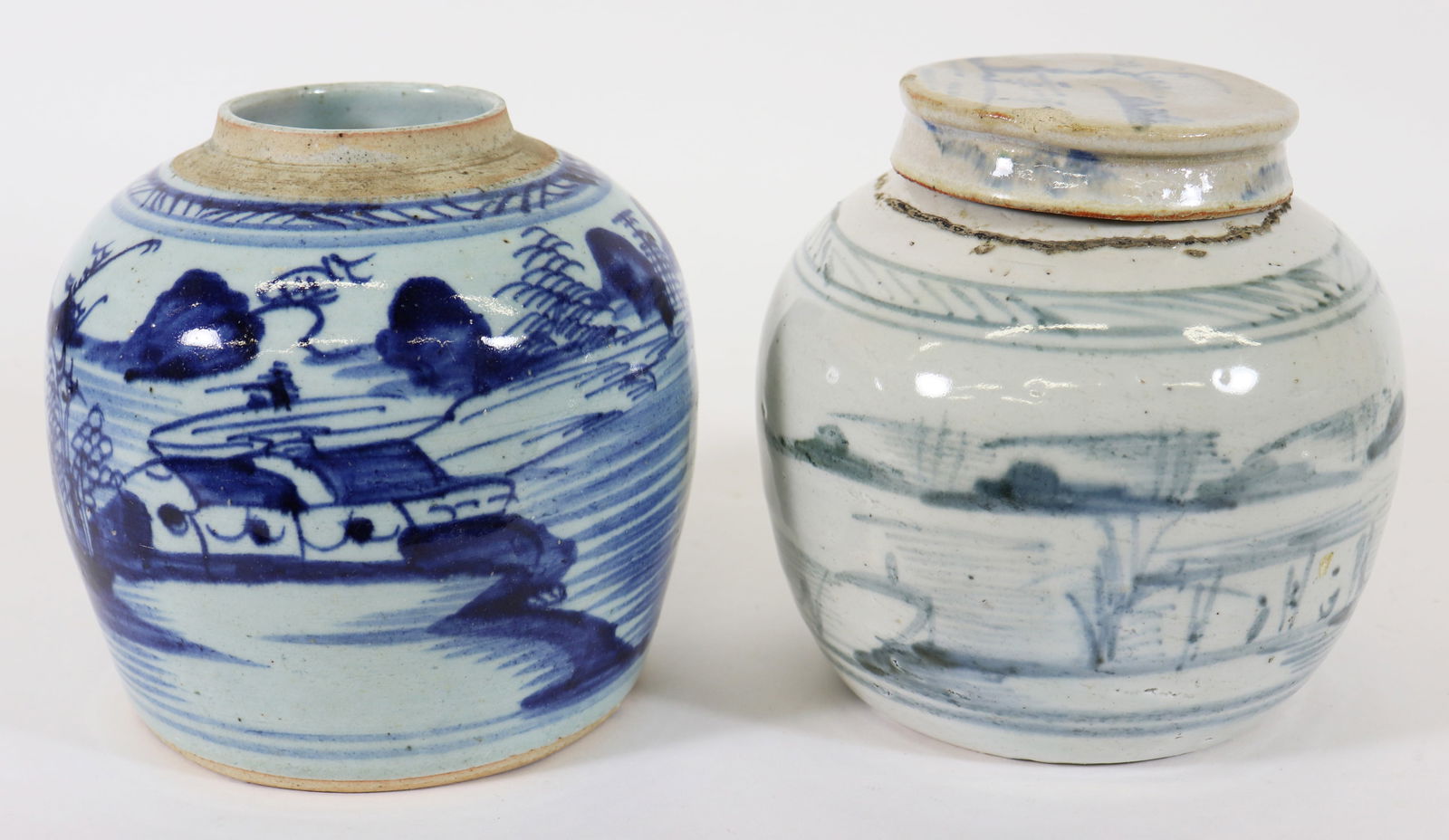 (2) EARLY CHINESE BLUE & WHITE GINGER JARS (1 of 3)
