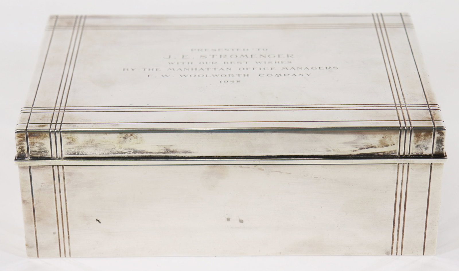 TIFFANY & CO MAKERS STERLING PRESENTATION CIGAR HUMIDOR (1 of 5)