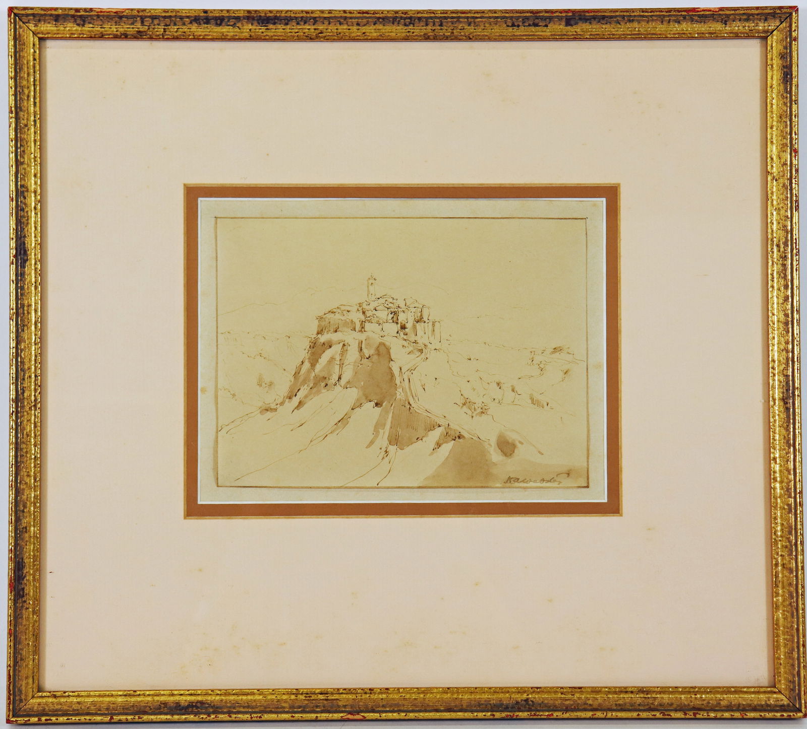 HERMAN WEBSTER ITALY SEPIA WASH DRAWING 1927 (1 of 4)