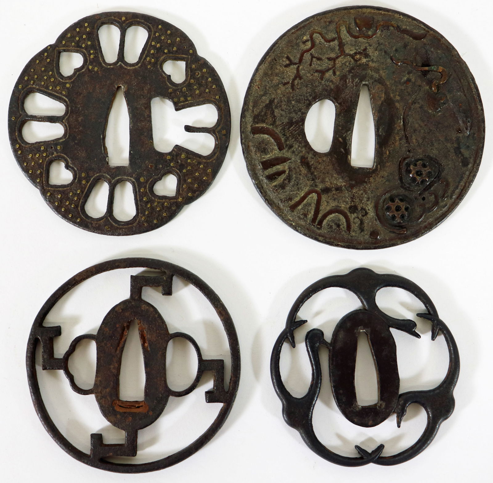 (4) JAPANESE TSUBA SAMURAI SWORD GUARDS (1 of 2)