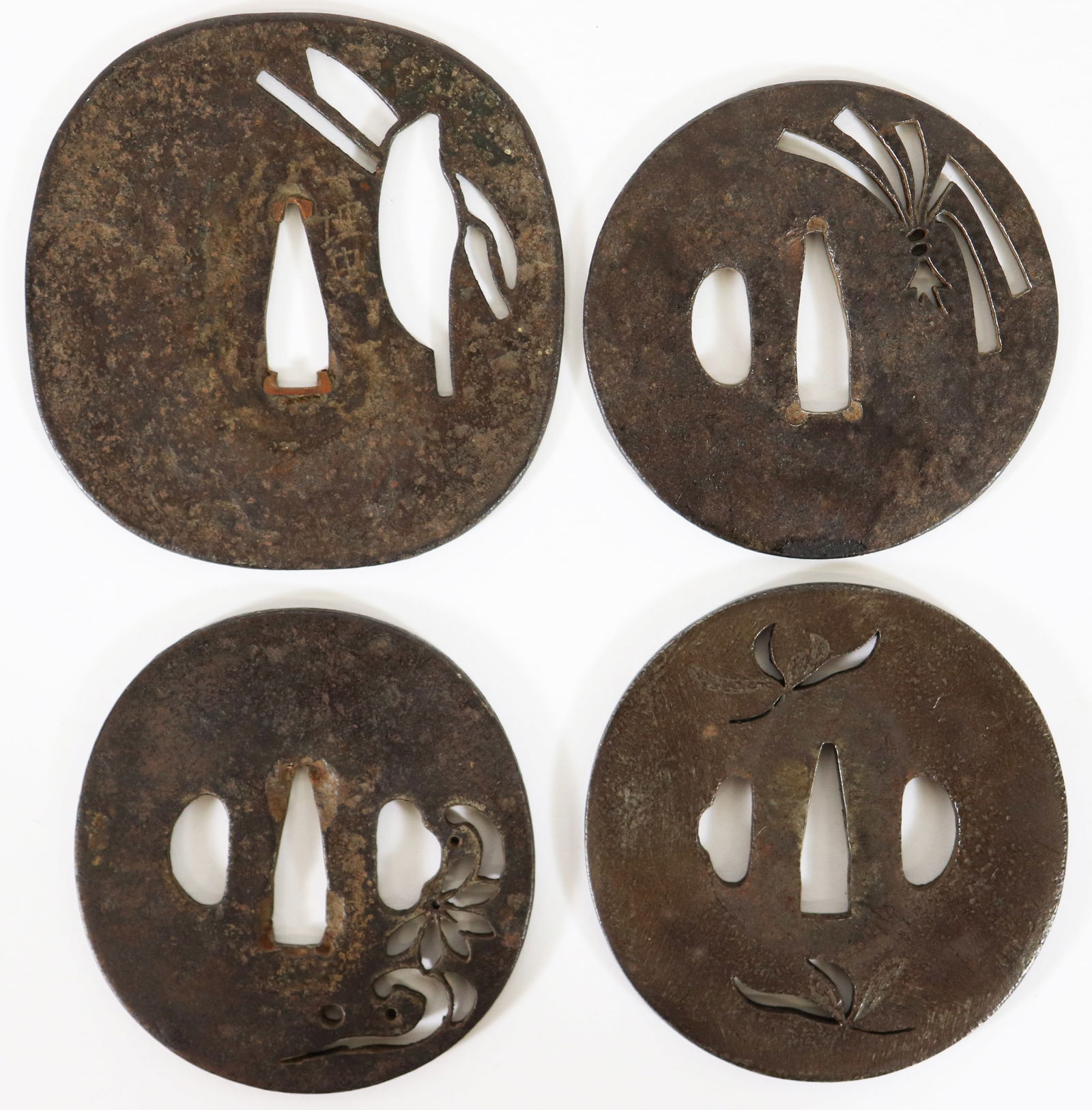 (4) JAPANESE TSUBA SAMURAI SWORD GUARDS - PIERCED (1 of 3)