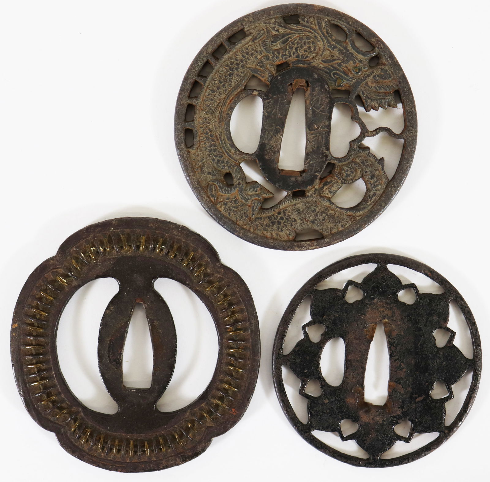 (3) JAPANESE TSUBA SAMURAI SWORD GUARDS (1 of 3)