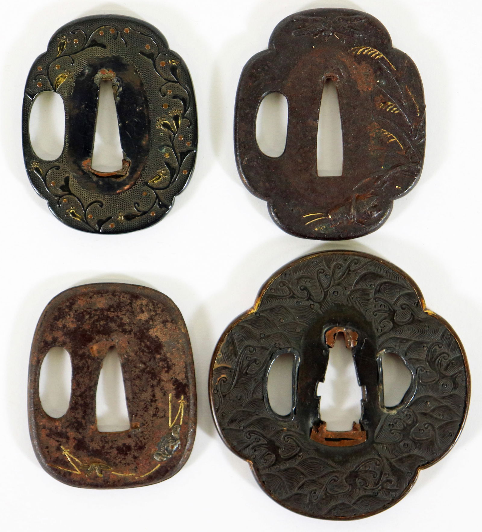 (4) JAPANESE TSUBA SAMURAI SWORD GUARDS (1 of 2)