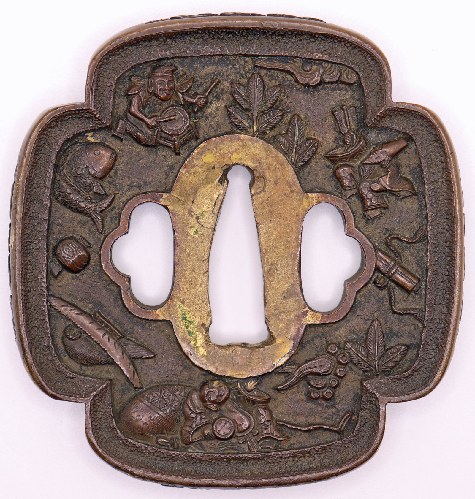 JAPANESE TSUBA WITH FIGURES (1 of 3)