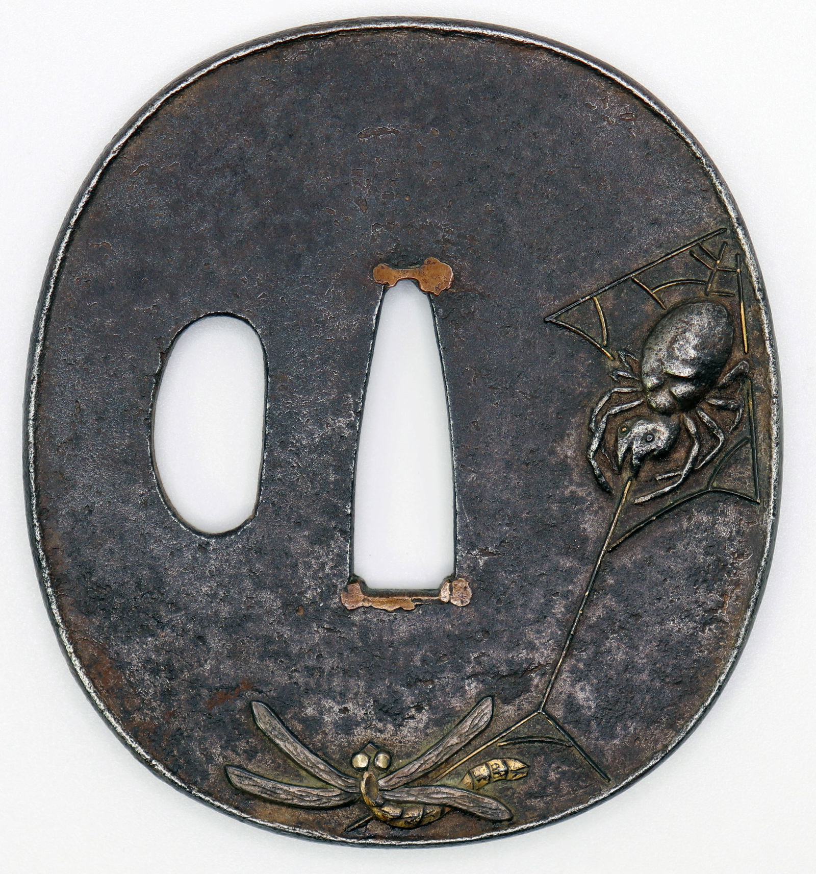 JAPANESE TSUBA WITH SPIDER & INSECTS (1 of 2)