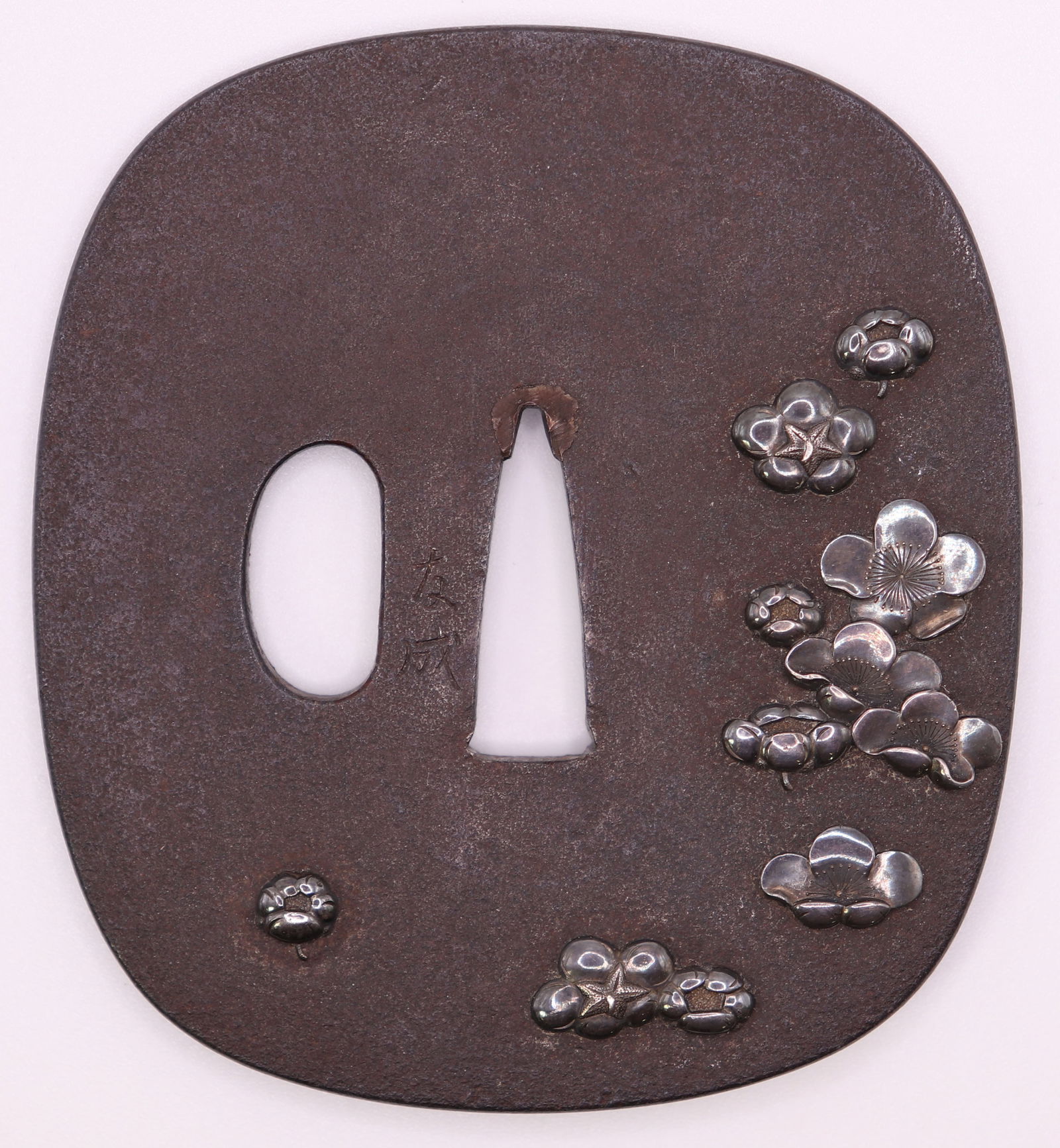 JAPANESE TSUBA WITH FLOWERS (1 of 3)