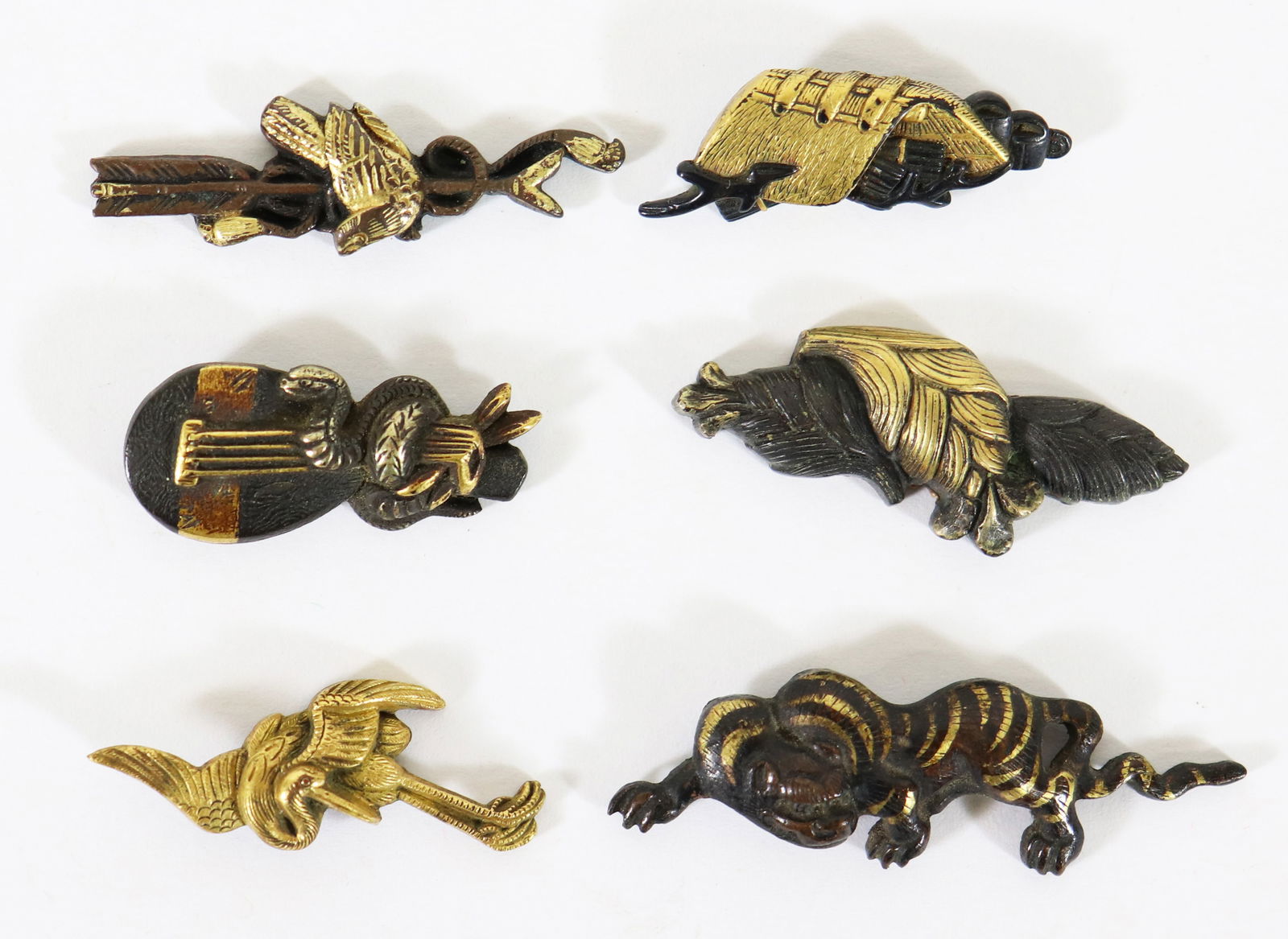 (6) JAPANESE SAMURAI MENUKI SWORD FITTINGS (1 of 2)
