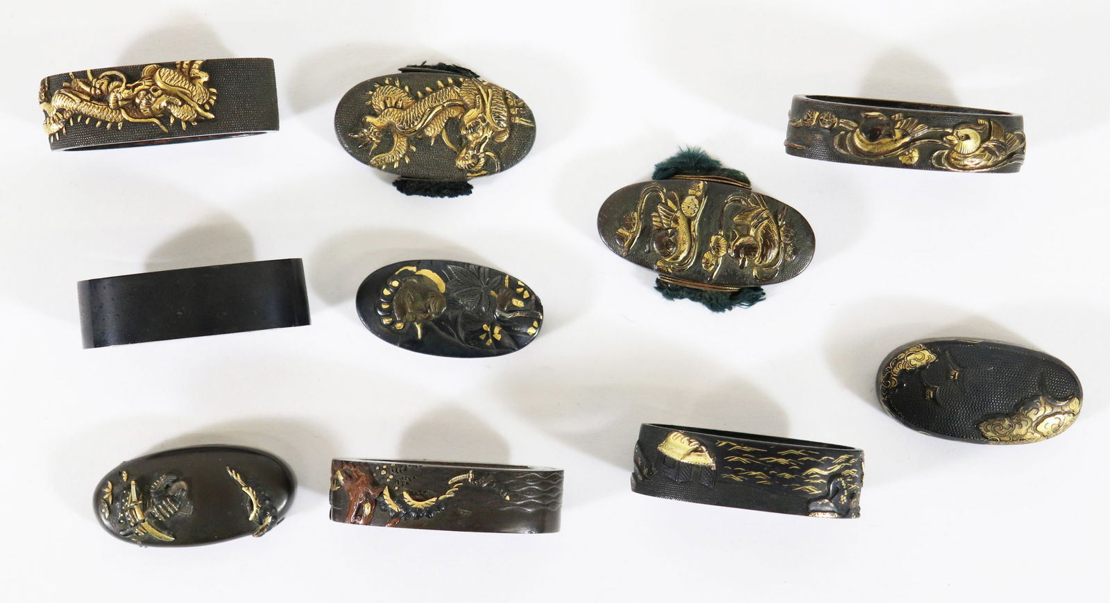 (5) PAIR JAPANESE FUCHI & KASHIRA SWORD DECORATION (1 of 5)