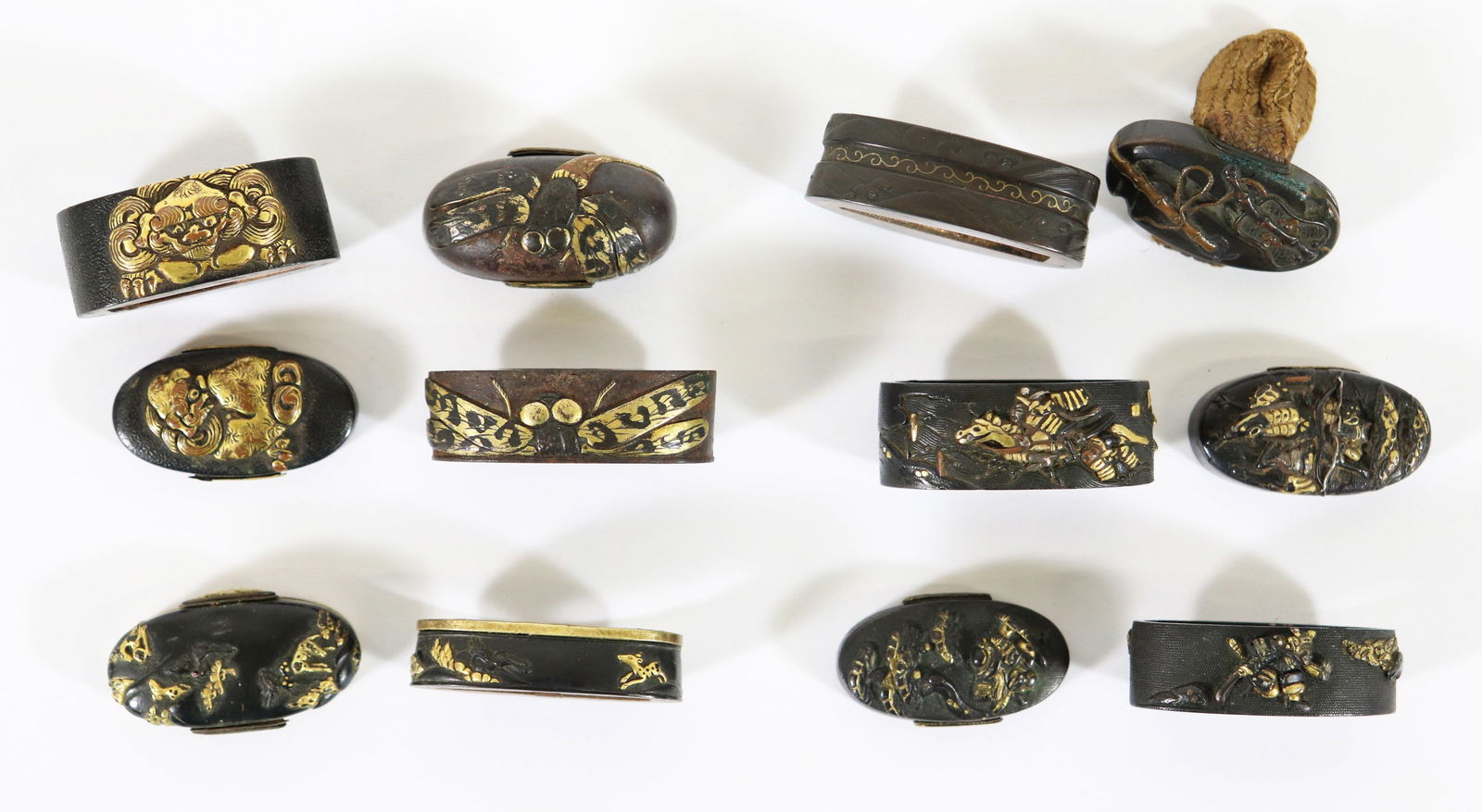 (6) PAIR JAPANESE FUCHI & KASHIRA SWORD DECORATION (1 of 6)