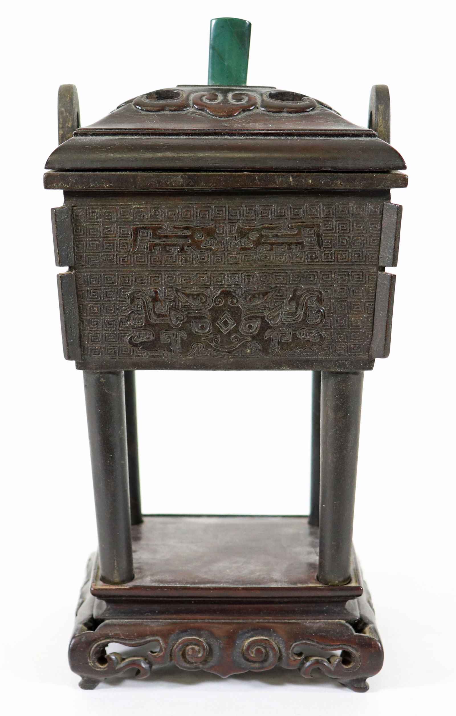 ANTIQUE FOOTED INCENSE BURNER (1 of 4)